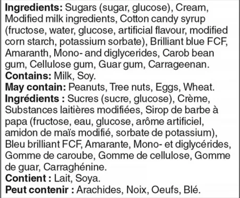 Crème glacée Barbe à papa