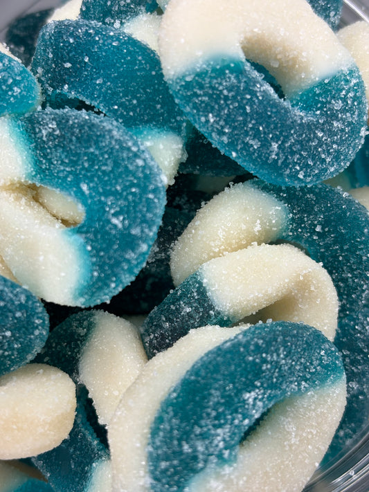 Anneaux framboise bleue