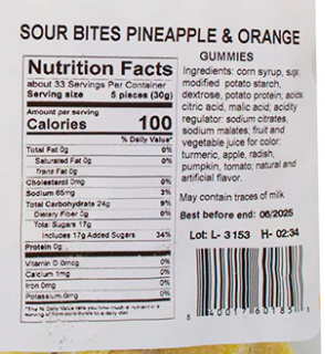 Sour Bites Ananas & Orange
