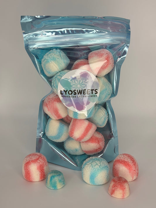 Spirales sucrées fraise et framboise bleu